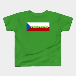 Pardubice City in Czech Republic Flag Kids T-Shirt